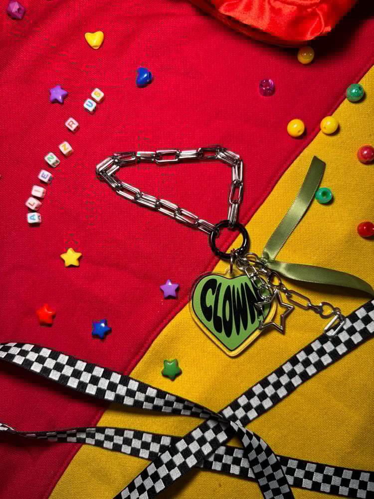 clown (green heart) bag chain!