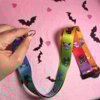 Image 2 of Pocket Pals Rainbow Fox Lanyard
