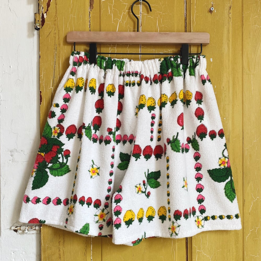 Image of Wild Strawberry Terrycloth Granny Shorts 2