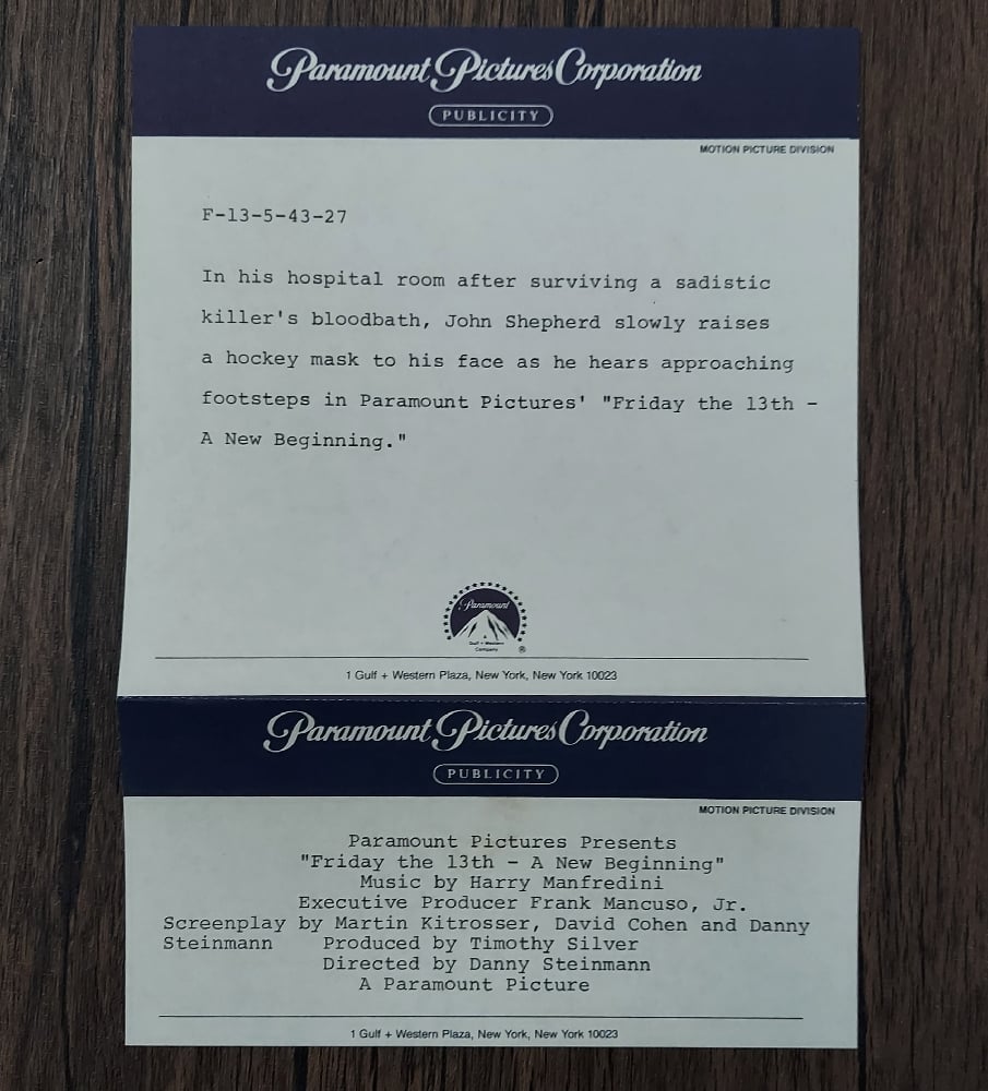 Friday the 13th - A New Beginning Press Photo