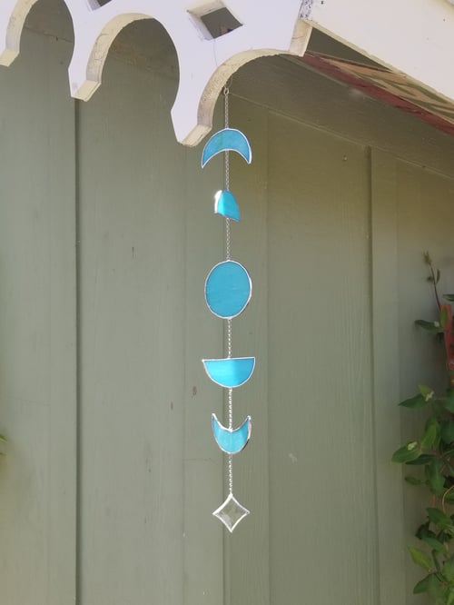 Image of Moon Phase mobile- stained glass