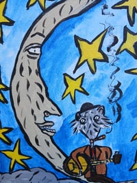 Image 9 of Possum Playing Banjo On Moon