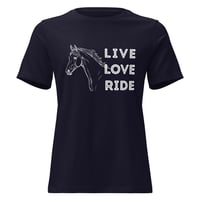 Image 1 of Women's Relaxed T-Shirt, Live Love Ride Western Horse Shirt Unisex-Equestrian Graphic Tee