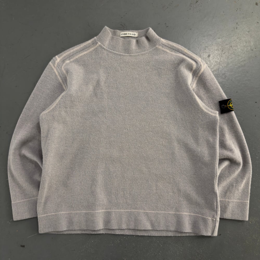Image of AW 2001 Stone Island ribbed heavyweight wool sweatshirt, large