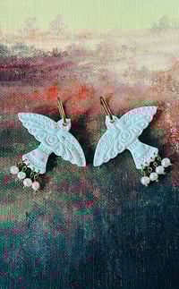 Image 2 of Bird & pearl earrings 