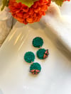 Cempasúchil Teal Duo Dangles