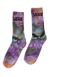 Image 2 of M/L Adult VANS Hand-Dyed Crew Socks in Earthy Agate Ice Dye