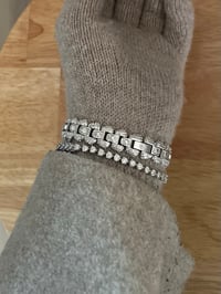 Image 5 of Beautiful Silver Tone Crystal Adorned Croton Ladies Watch 