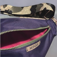 Image 2 of Large purple waterproof bumbag with olive zip