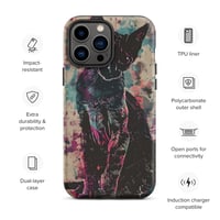 Image 18 of Colorful Watercolor Paint Splatters Black Cat Tough Case for iPhone®