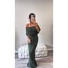 Khaki Green Crochet Maxi Dress  