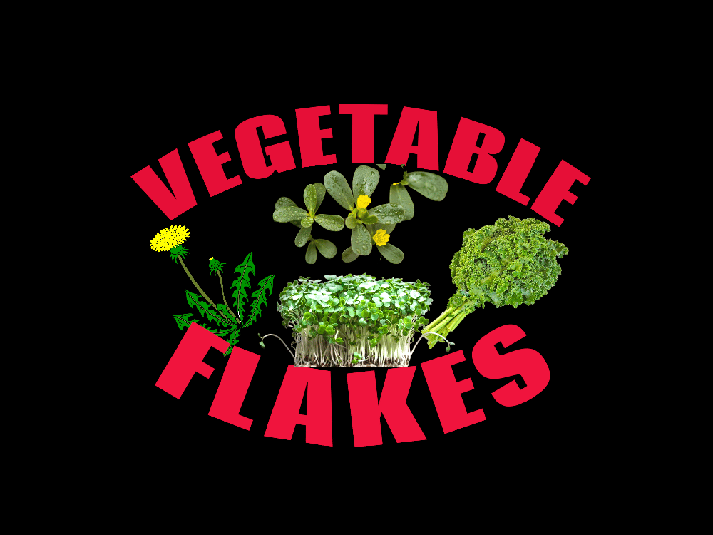 VEGETABLE FLAKES. Kale-Alfalfa-Watercress-Dandelion. 