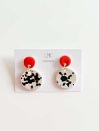 Paire de boucles d’oreilles céramique BOURRACHES rouge