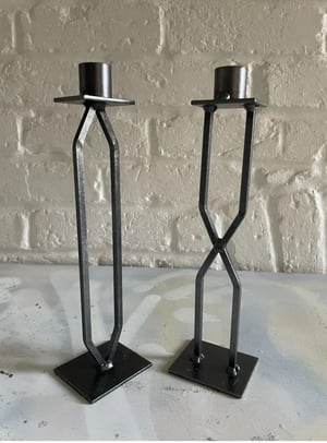 Image of Vintage Swedish Metal Candlestick’s Pair Dala industrier - Eric Dalmas