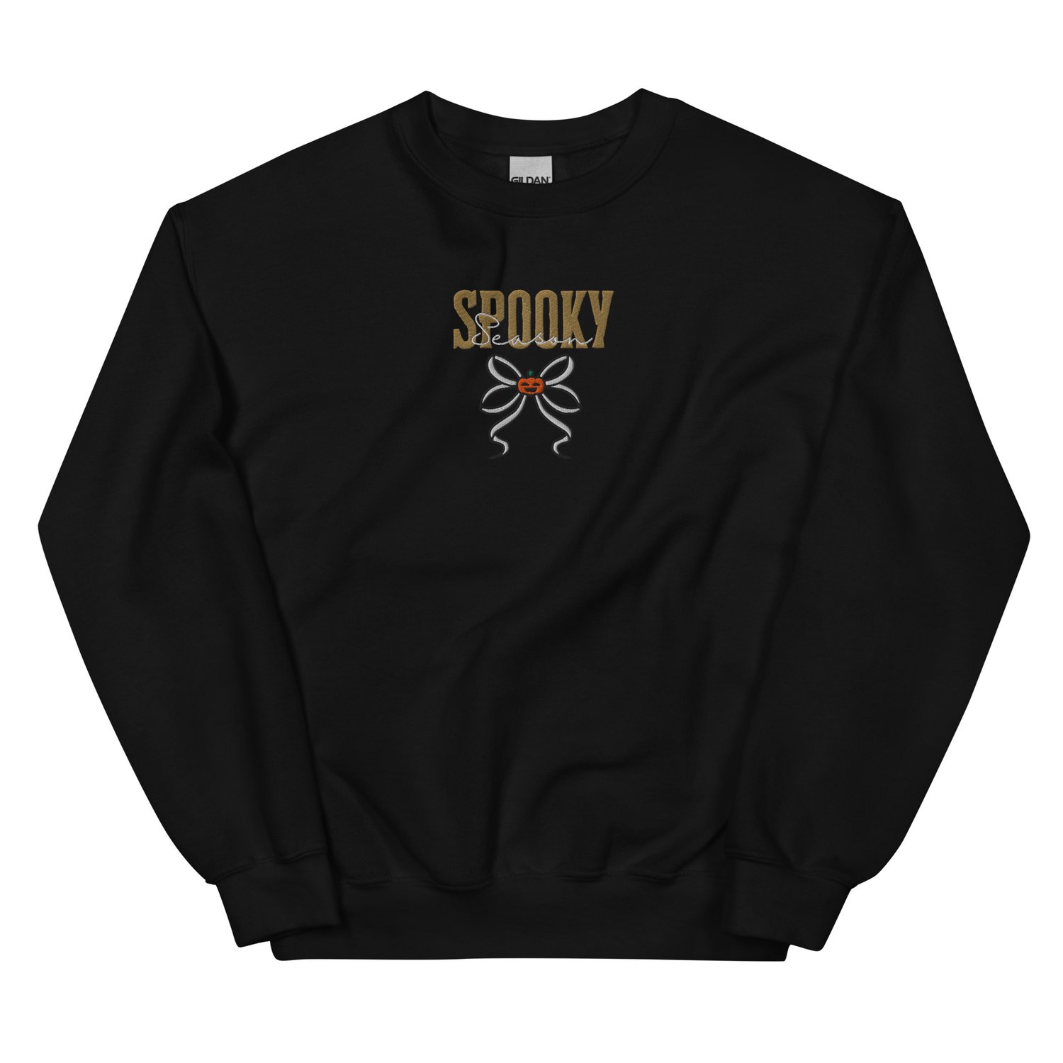 Image of Spooky season ribbon autumn embroidery Unisex Sweatshirt