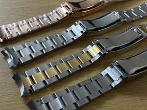 Image of 20mm Rolex Daytona Solid S/Steel, Rose, Gold, 2/Tone Steel Straps