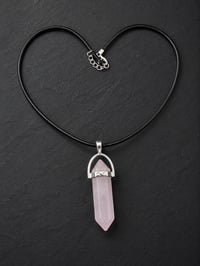 Image 2 of Rose Quartz Point Pendant Necklace