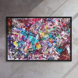 Image of "Cosmic Jazz" Framed canvas 