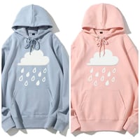 Image 1 of 3D puffy rain cloud pastel hoodie