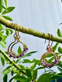 Image 3 of Amethyst Hoop Earrings