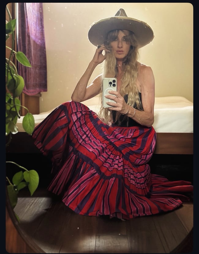 70s Emanuel Ungaro italian cotton maxi ruffle skirt 