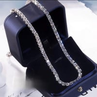 Image 2 of Full Diamond 4MM Tennis Moissanite Necklace