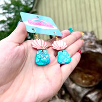 Image 1 of Mini Shimmer Scale Shell Dangles 