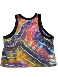 Image 2 of 4X PLUS Ladies Fitted Knit Contrast Tank in Bold Geode Ice Dye