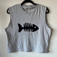 Image 1 of Grey Fishbone muscle tank - M