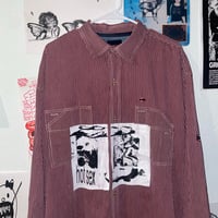 Image 3 of hot sex red pin stripe button up shirt XXL