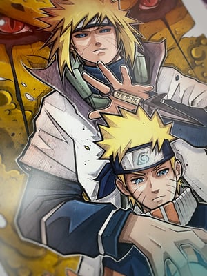 Image of Wild shiny Minato & Naruto