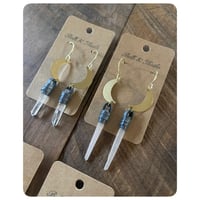 Image 3 of Brass Sun and Moon Earrings 