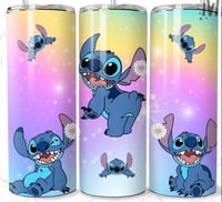 Pastel rainbow stitch 20oz tumbler