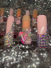 Image 7 of  On my grown and sexy extra long  square gel press on nails