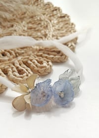 Image 4 of Photo prop | Newborn headband for photoshoot | blue | beige | small flowers