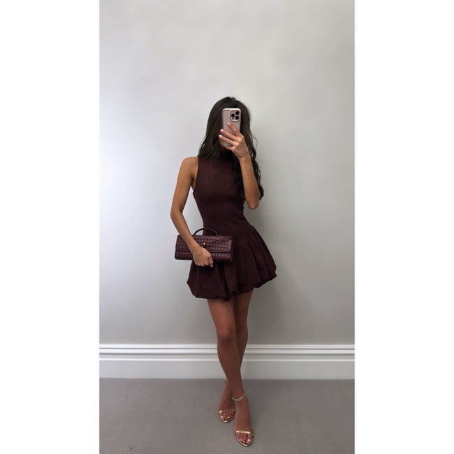Wine suede dress