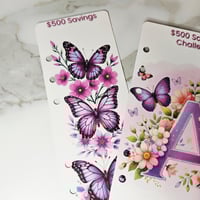 Image 2 of Purple Butterfly Savings Challenge A6
