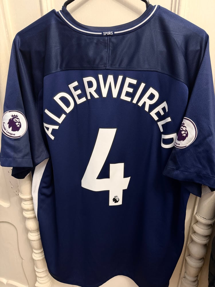 Image of Tottenham Hotspur “ALDERWEIRELD 4” 2017/18 Away Shirt + PL patches (XL)