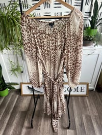 Image 1 of off shoulder sheer dress