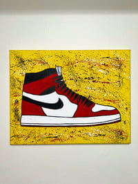 11x14 Air Jordan 1 original canvas (red/black) 