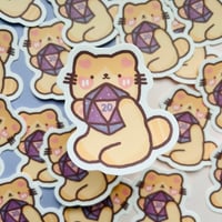Image 1 of DND dice roll cat vinyl sticker