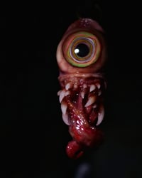 Image 8 of Color Burst Twisted tongue pendant, OOAK green purple orange blue Glow