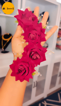 Image 4 of HG-4002-Red Rose Hair Gajara