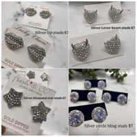 Image 1 of Silver studs PICK INSIDE2