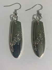 Vintage silverware flower earrings 