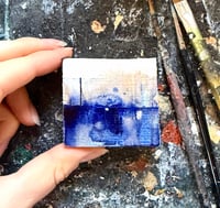 Image 5 of Tiniest Silver Sky Telegraph Pole Scottish Landscape on wooden block