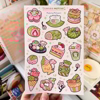Image 2 of Matcha Sakura | Matte Sticker Sheet
