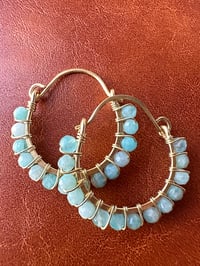 Image 1 of VALKA — Amazonite Swing Hoop Earrings
