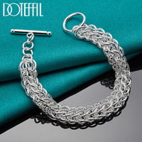 Image 5 of DOTEFFIL 925 Sterling Silver Multi-Circle Bracelet Chain For Woman Charm Wedding Engagement Party Fa