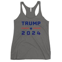 Image 2 of Trump 2024 White Gray Women's Racerback Tank